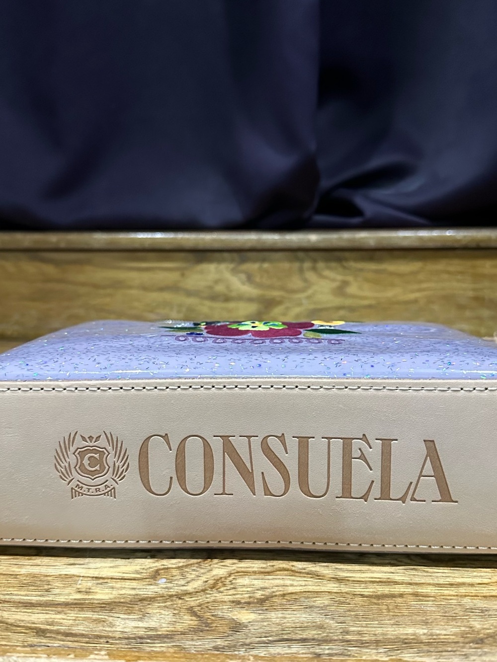 New Consuela Luna Downtown crossbody Lavender Glitter Floral embroidery - Picture 3 of 7